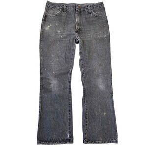Rustler Mens‎ Charcoal Denim Jeans 36x30 Bootcut Workwear Trashed Grunge Punk
